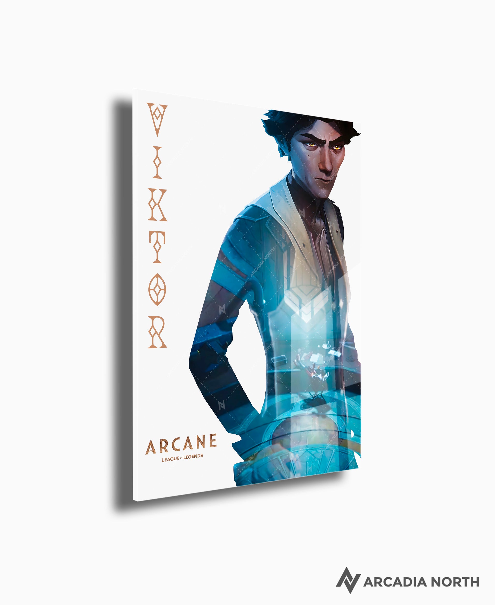 Arcane League of Legends gaming acrylic poster by Arcadia North. Viktor promotional poster. Acrylic wall art printed on acrylic.