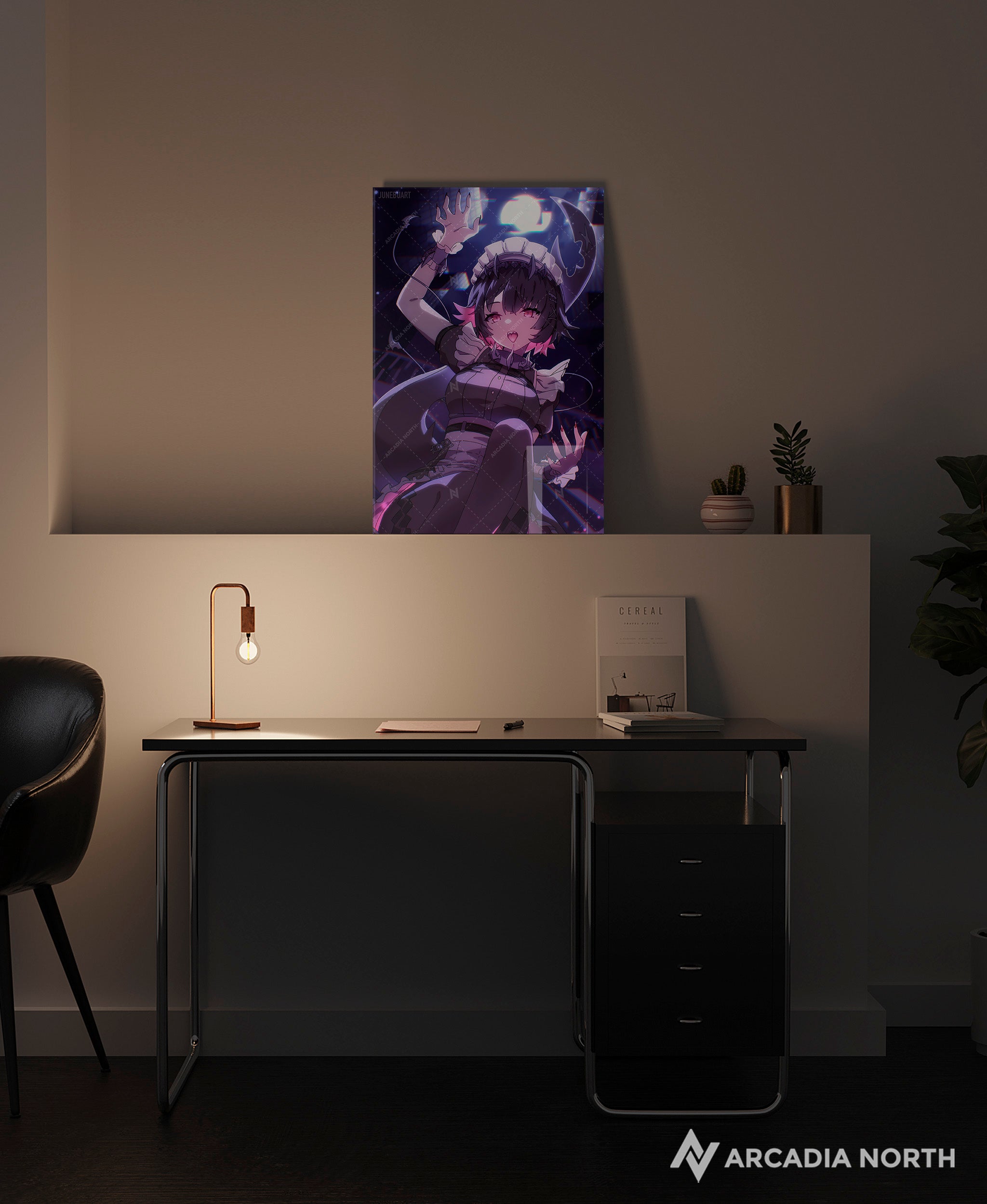 Zenless Zone Zero ZZZ Ellen Joe acrylic poster by Arcadia North. Artist Junebu Art. Acrylic wall art printed on acrylic.