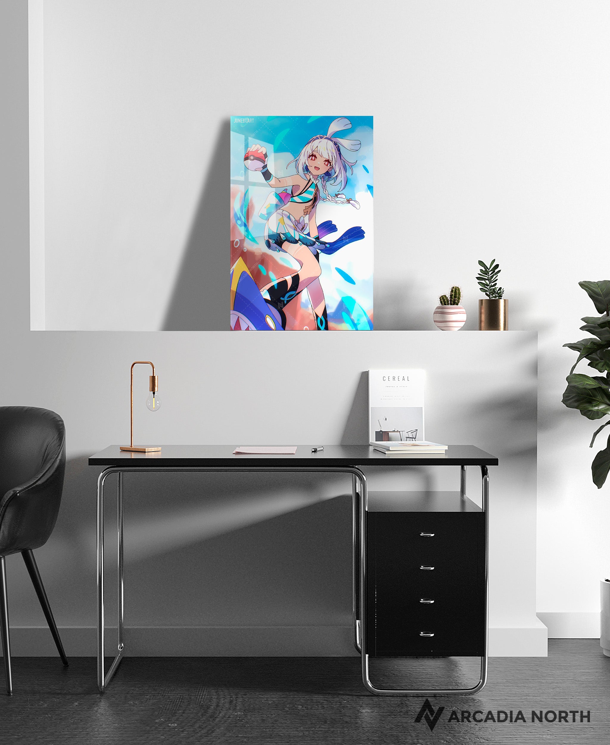 Genshin Impact Mualani acrylic poster by Arcadia North. Artist Junebu Art. Acrylic wall art printed on acrylic.