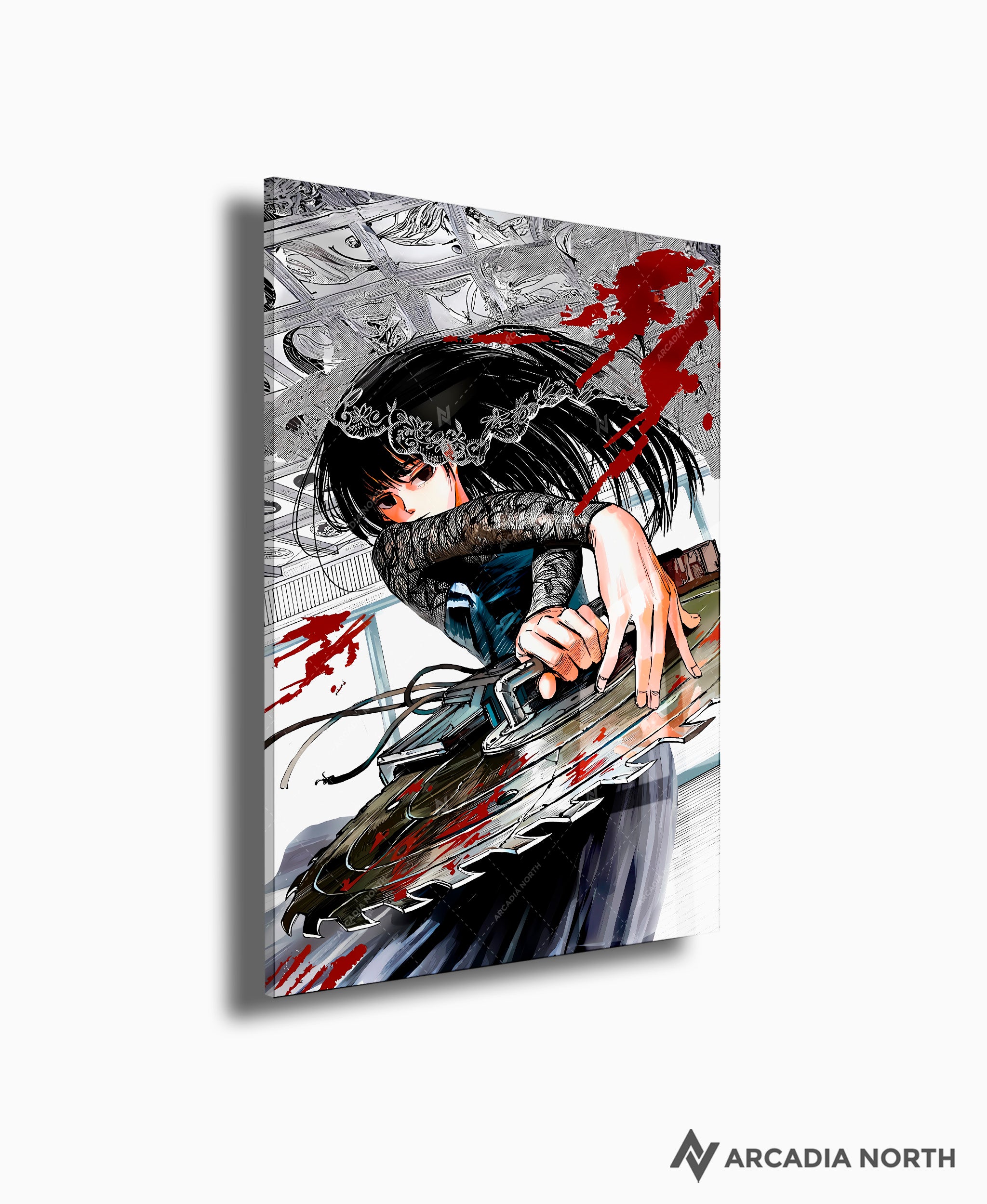 Sakamoto Days anime acrylic poster by Arcadia North. Textless no text clean manga cover for Volume 5 "Death Row Prisoner" featuring Osaragi. Acrylic wall art printed on acrylic.