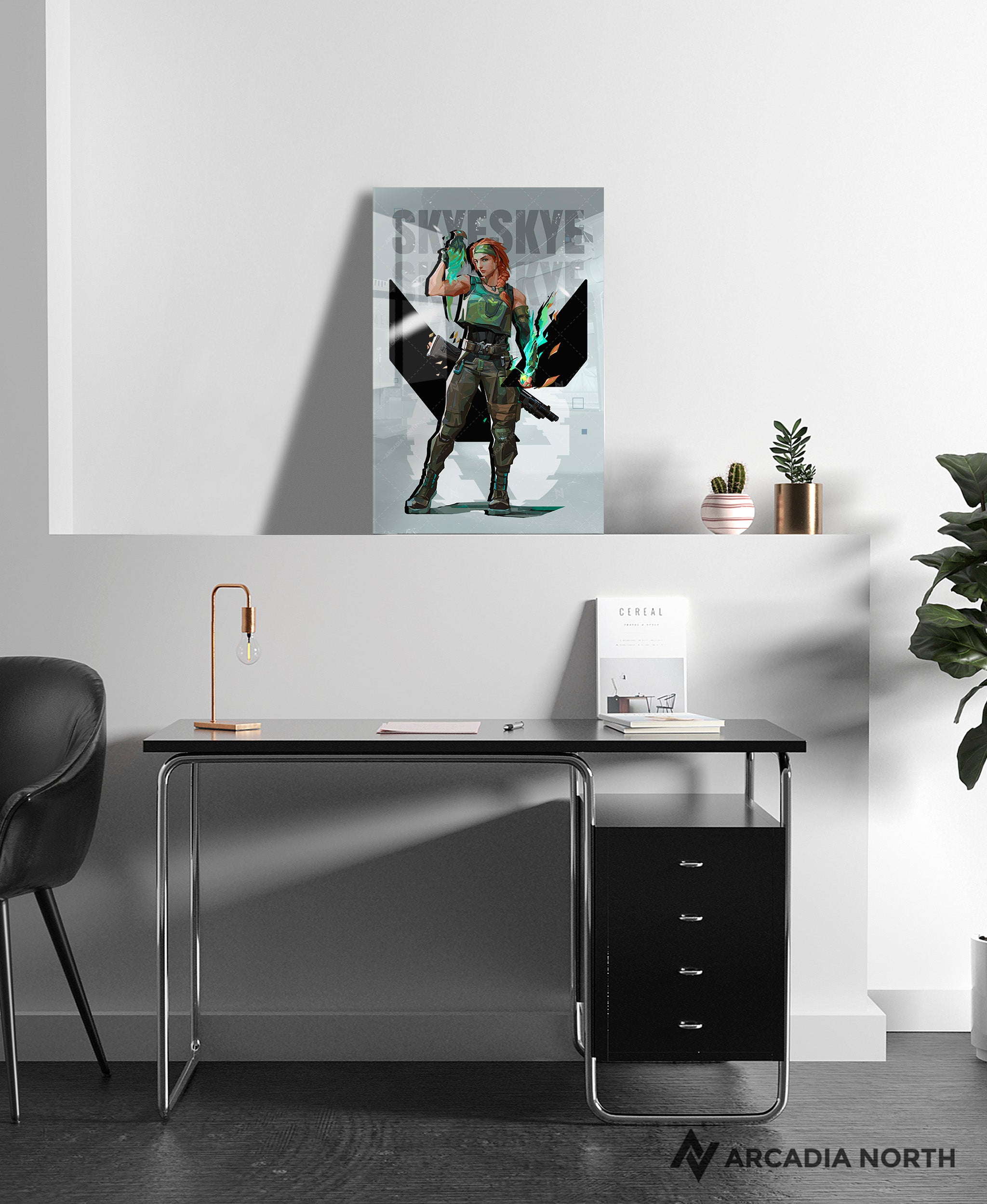 Valorant gaming acrylic poster by Arcadia North. Skye agent wallpaper on light/white background. Acrylic wall art printed on acrylic.