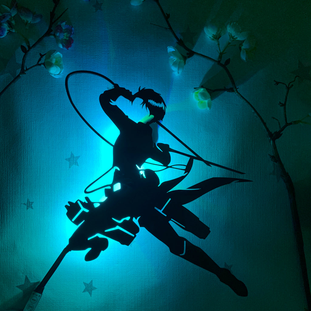 Attack on Titan Levi Ackerman anime silhouette light