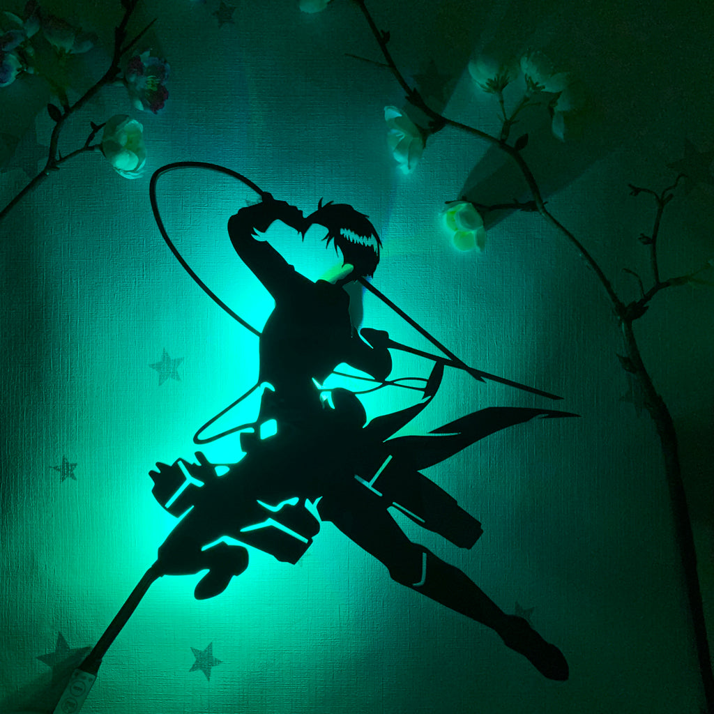 Attack on Titan Levi Ackerman anime silhouette light