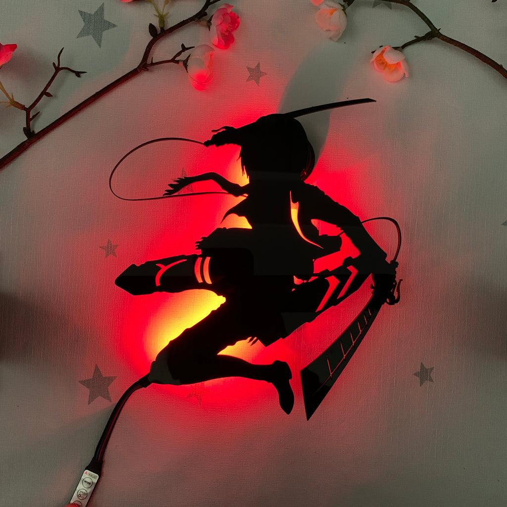 Attack on Titan Mikasa Ackerman anime silhouette light