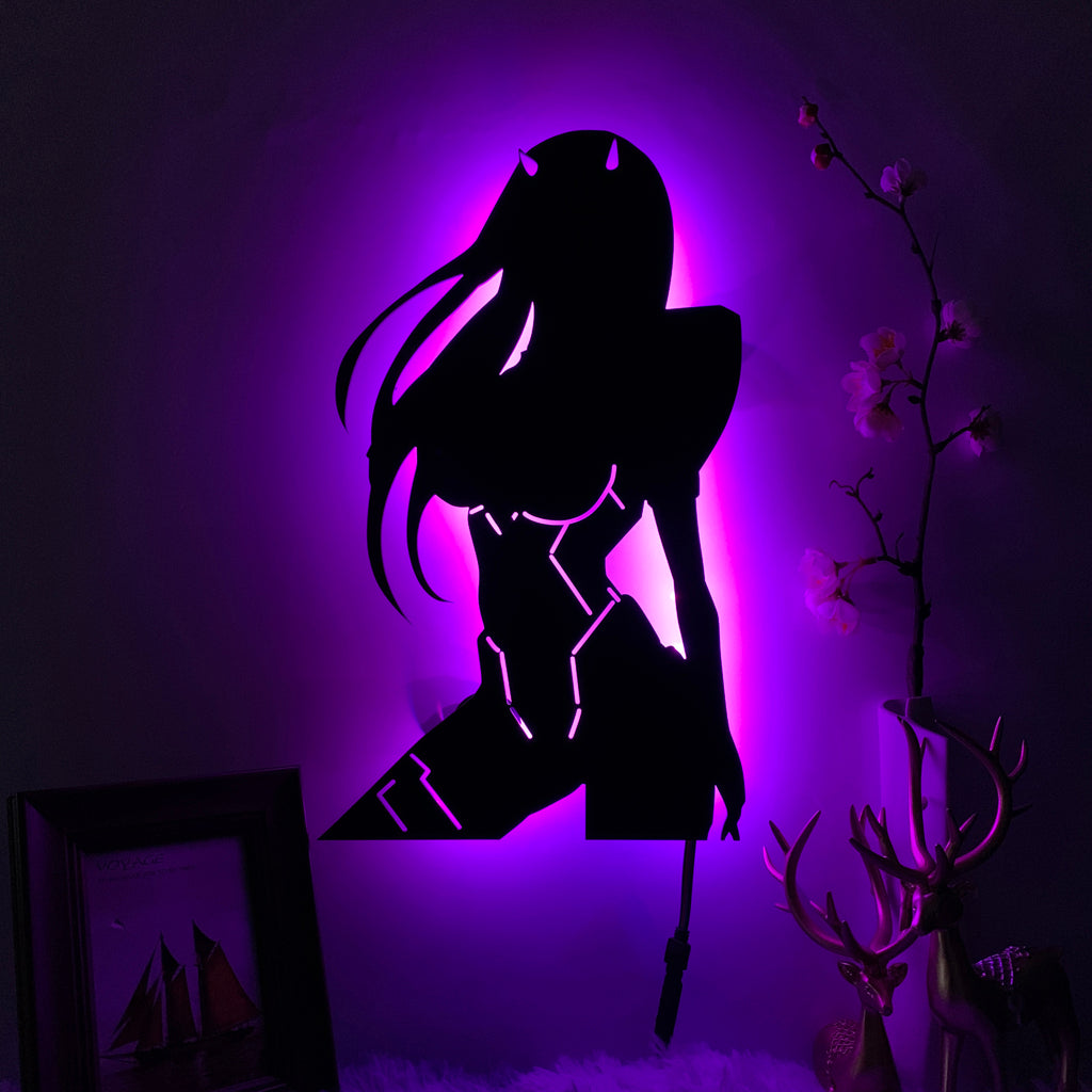 Darling in the Franxx Zero Two anime silhouette light