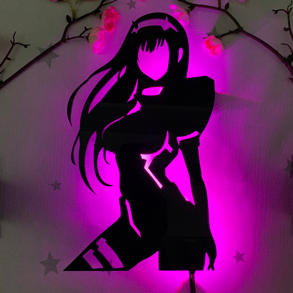 Darling in the Franxx Zero Two anime silhouette light