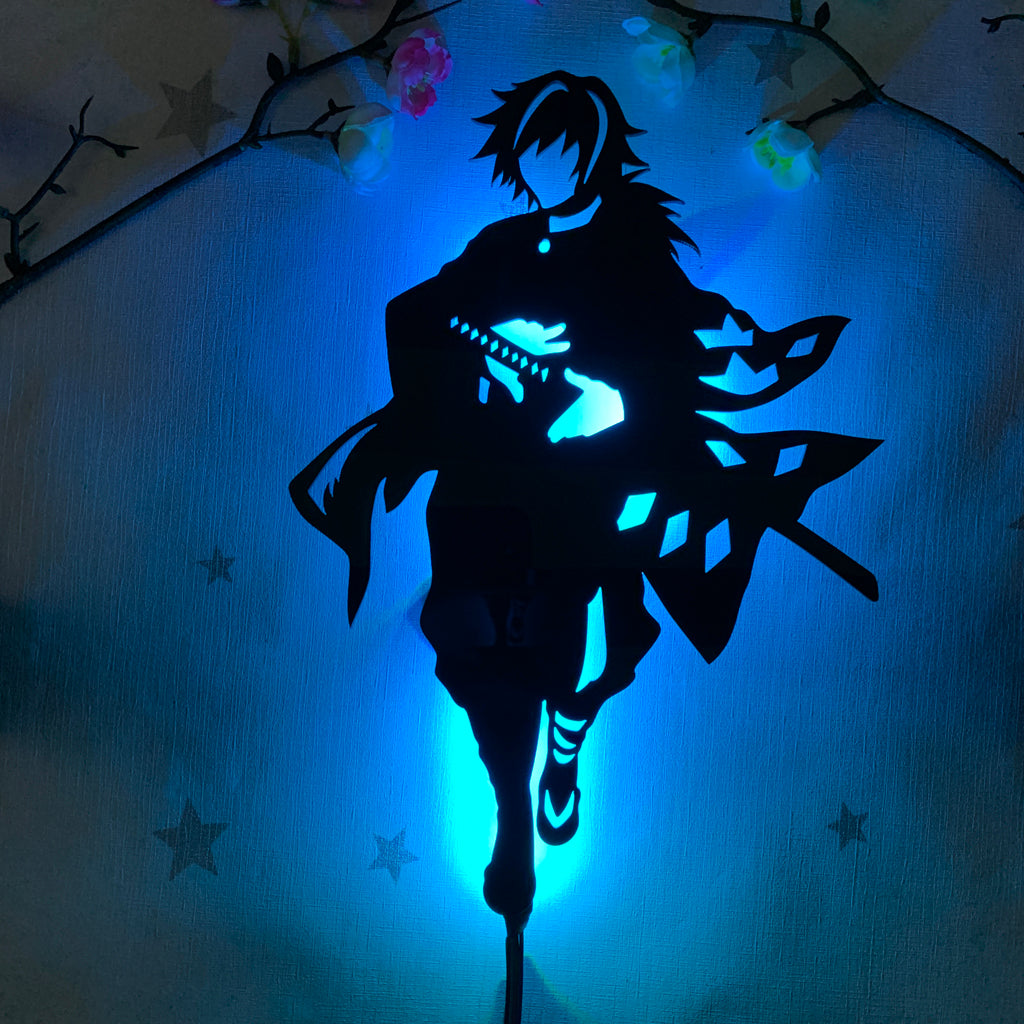 Demon Slayer Giyu Tomioka anime silhouette light