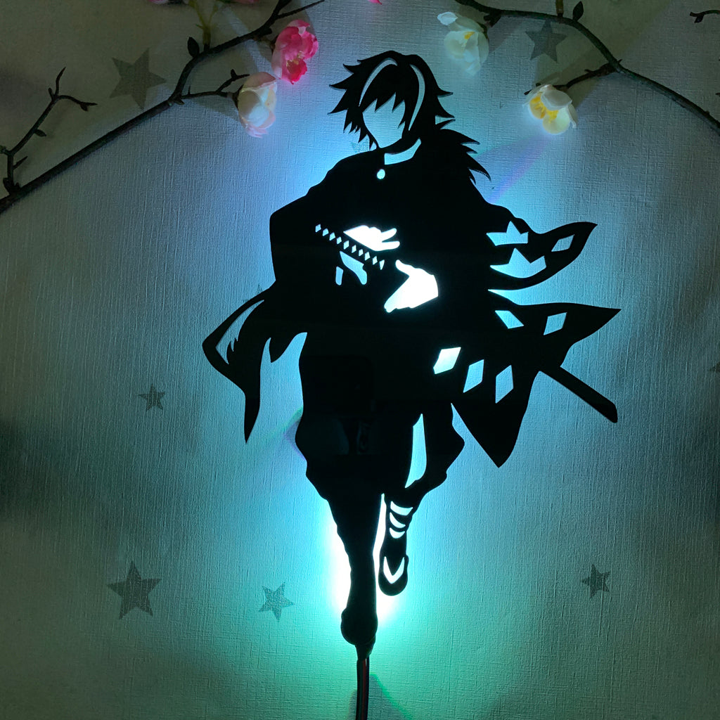 Demon Slayer Giyu Tomioka anime silhouette light