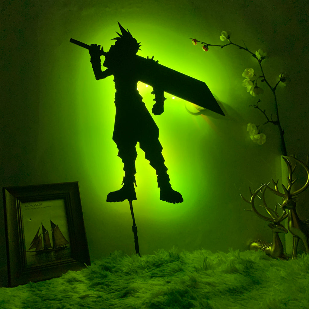 Final Fantasy 7 Cloud Strife gaming silhouette light