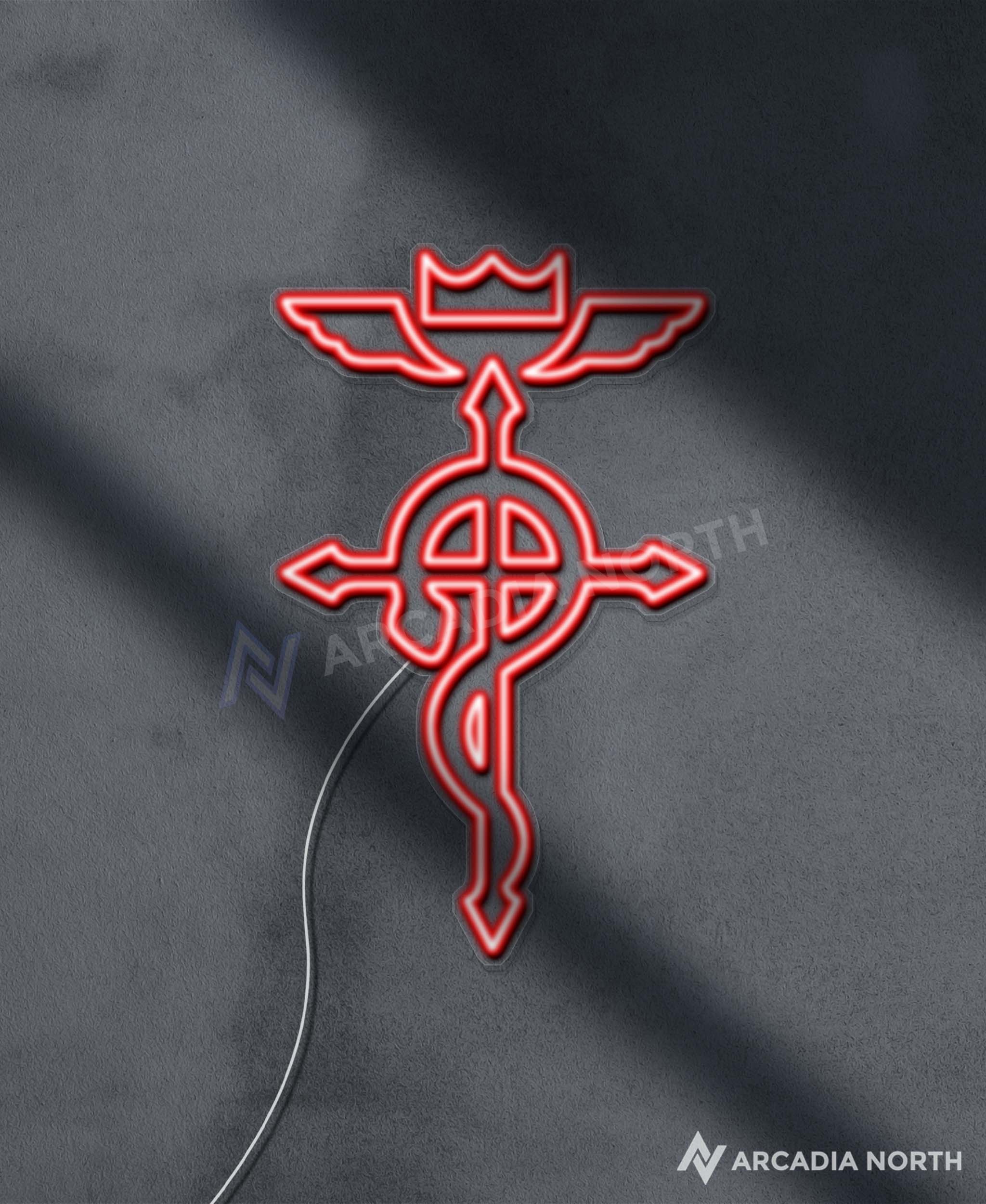 Fullmetal Alchemist Flamel symbol anime neon sign by Arcadia North