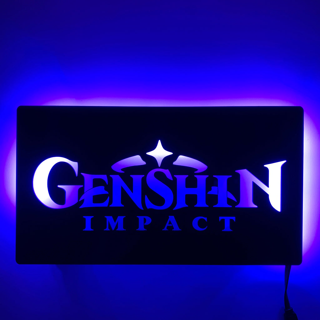 Genshin Impact logo gaming silhouette light