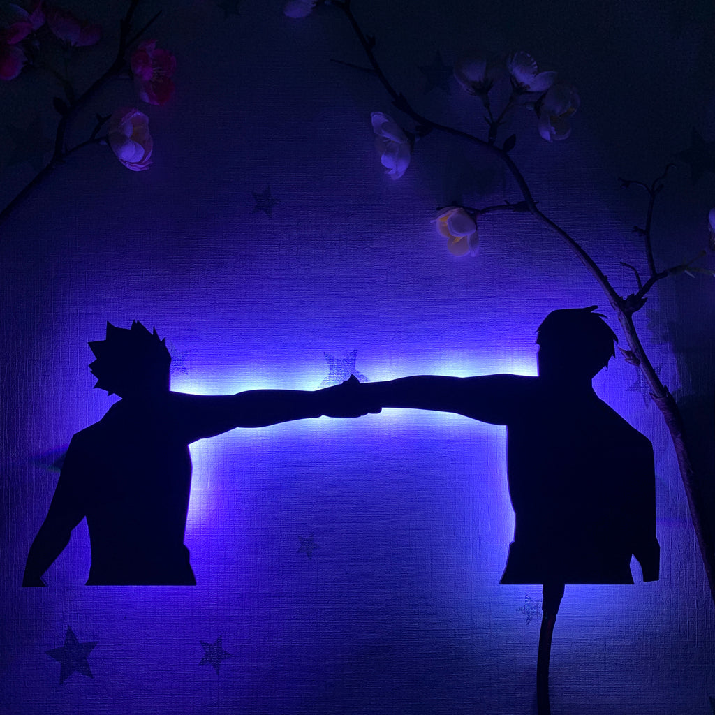 Haikyu!! Shoyo Hinata and Tobio Kageyama anime silhouette light