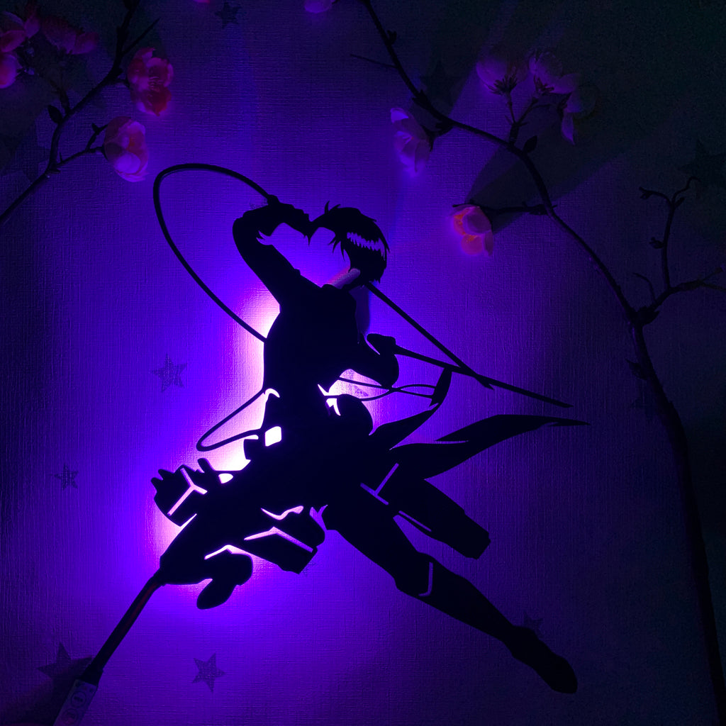 Attack on Titan Levi Ackerman anime silhouette light