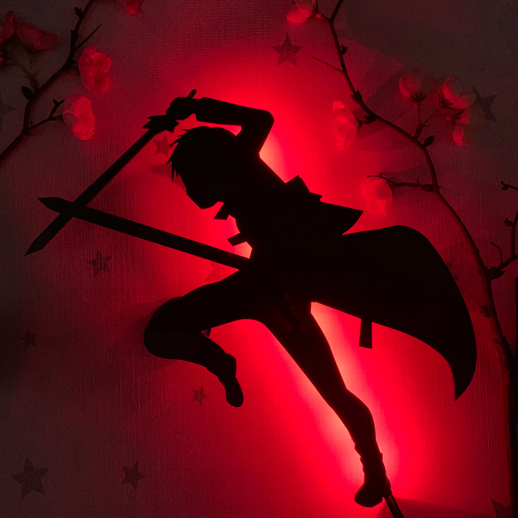 Sword Art Online Kirito anime silhouette light