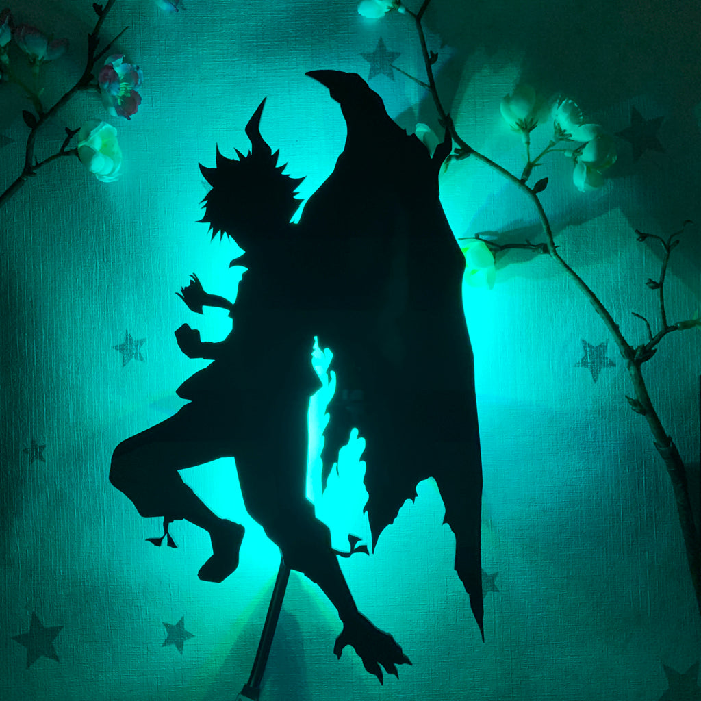 Fairy Tail Natsu Dragneel anime silhouette light