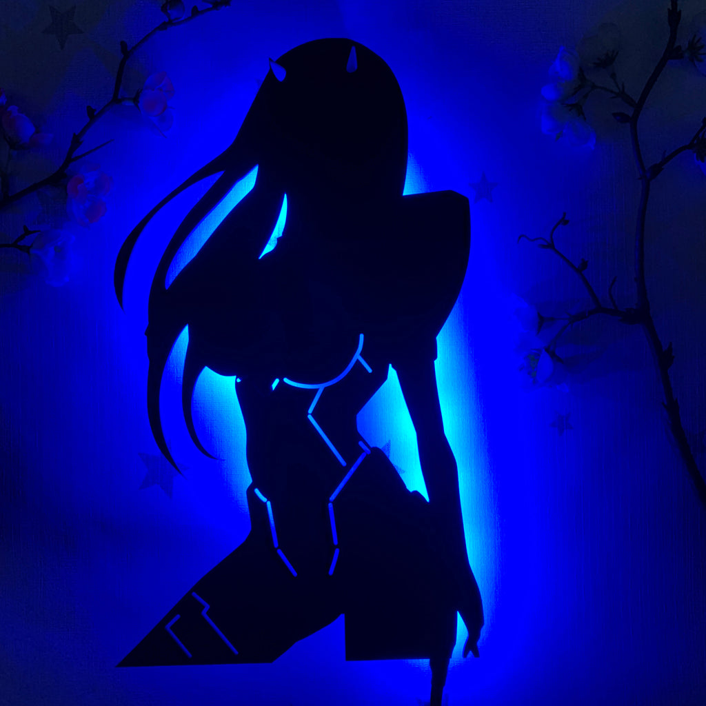 Darling in the Franxx Zero Two anime silhouette light