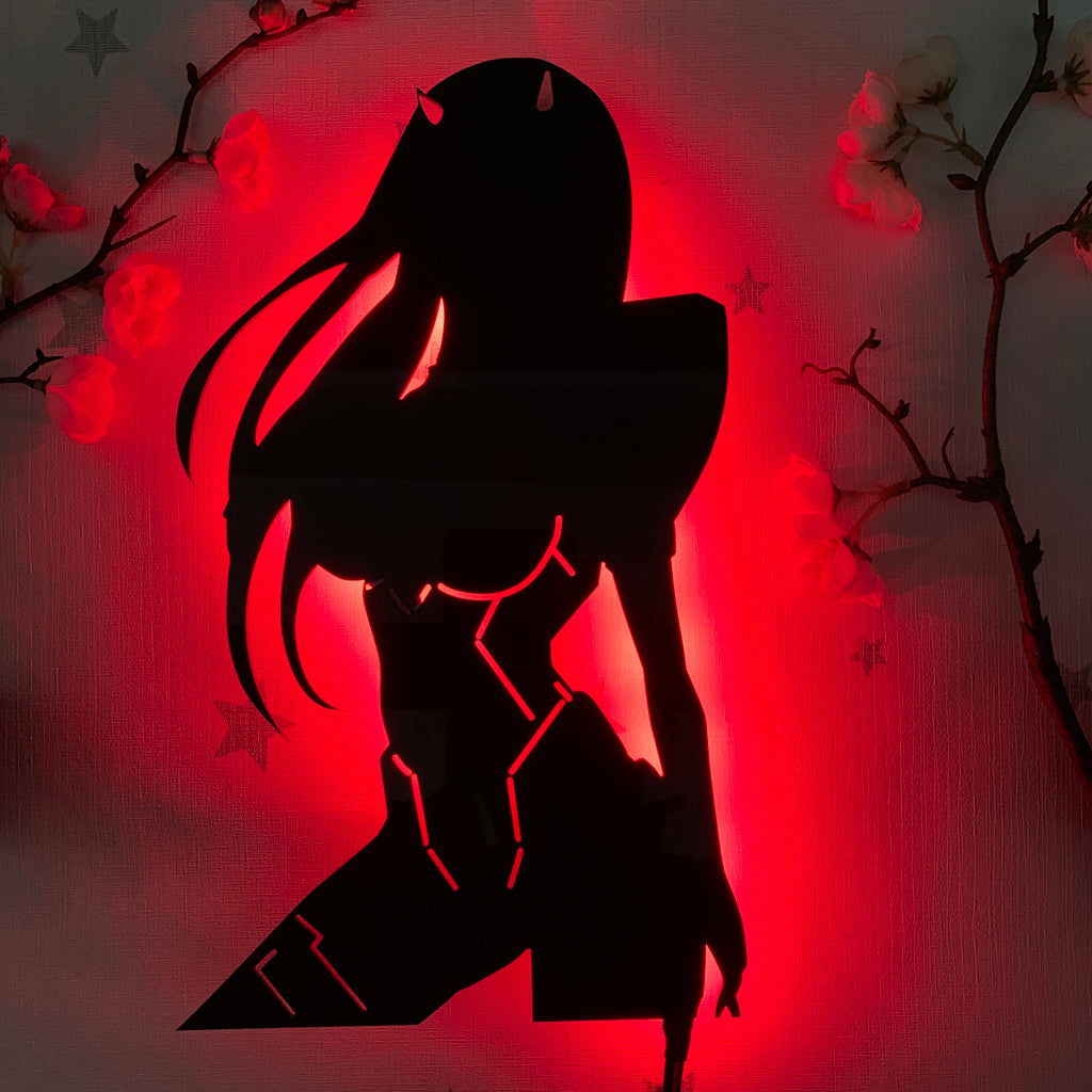 Darling in the Franxx Zero Two anime silhouette light
