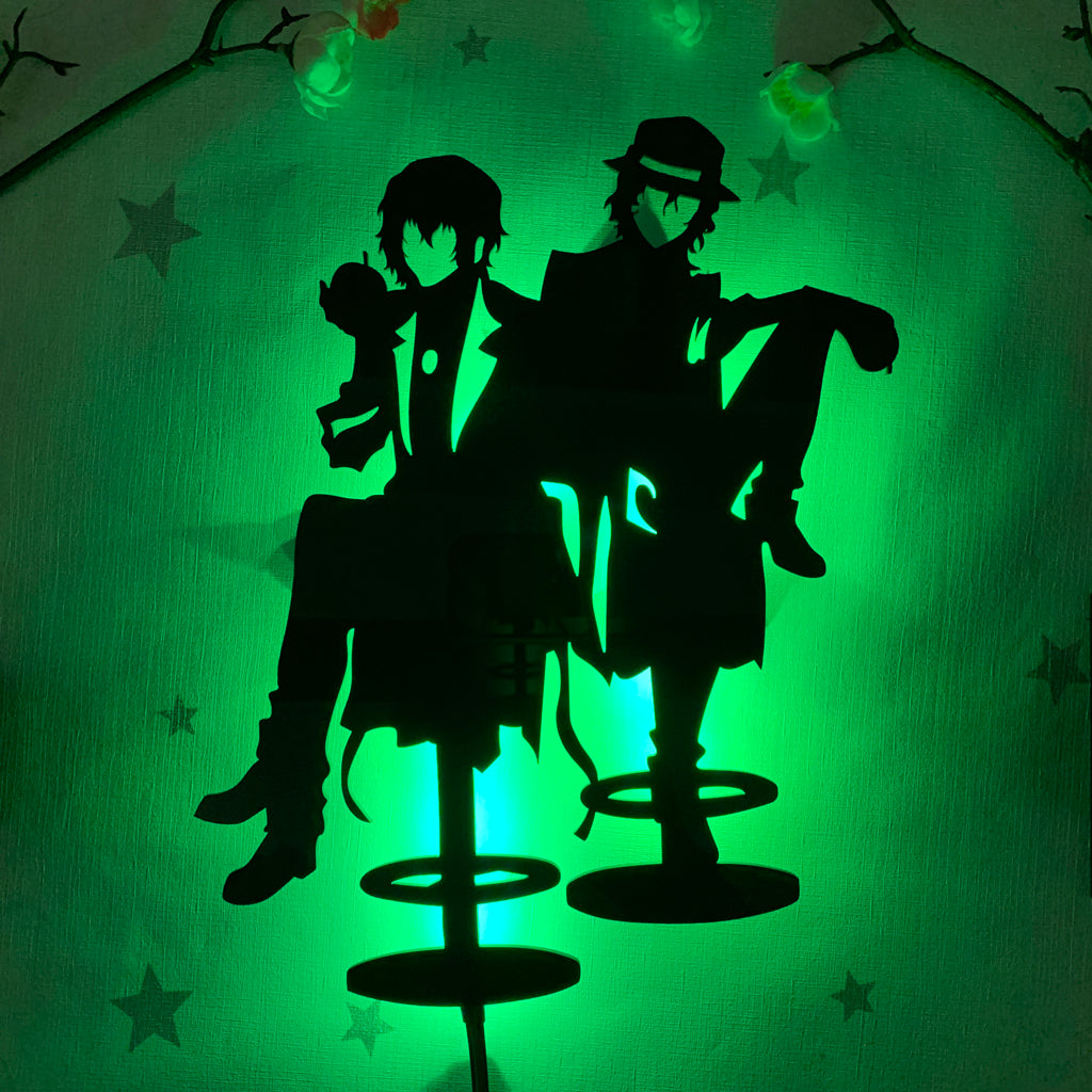 Bungo Stray Dogs Osamu Dazai and Chuuya Nakahara anime silhouette light