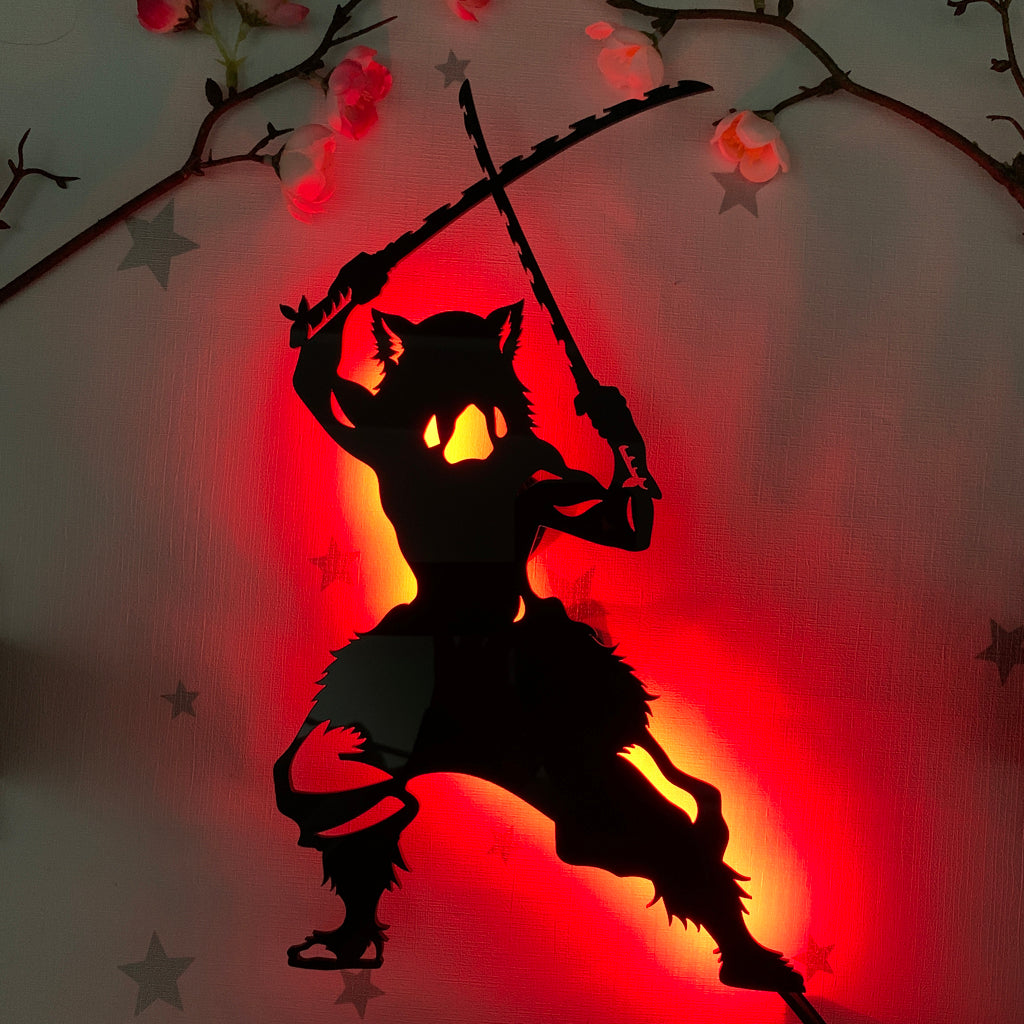 Demon Slayer Inosuke Hashibira anime silhouette light