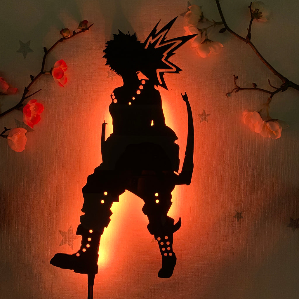 My Hero Academia Bakugo anime silhouette light