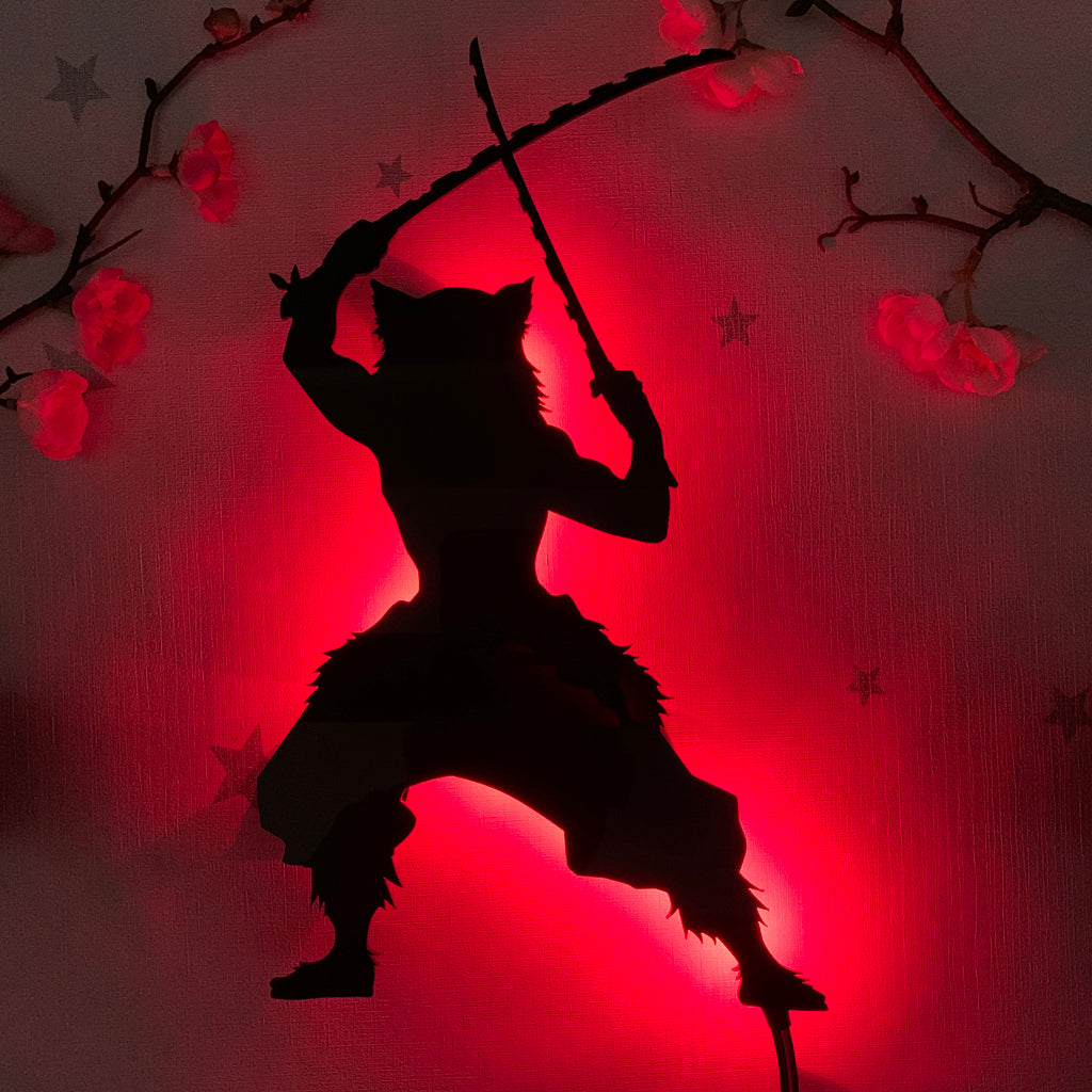 Demon Slayer Inosuke Hashibira anime silhouette light