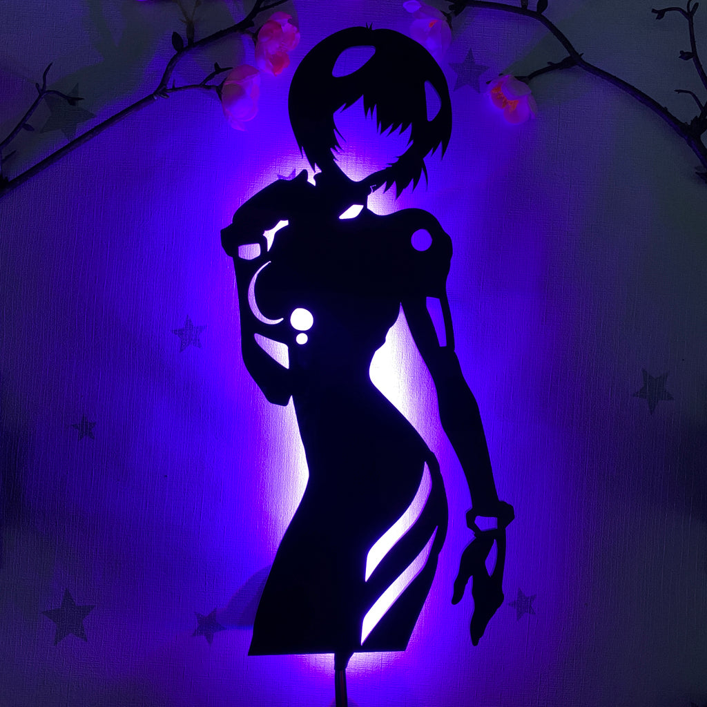Neon Genesis Evangelion Rei Ayanami anime silhouette light