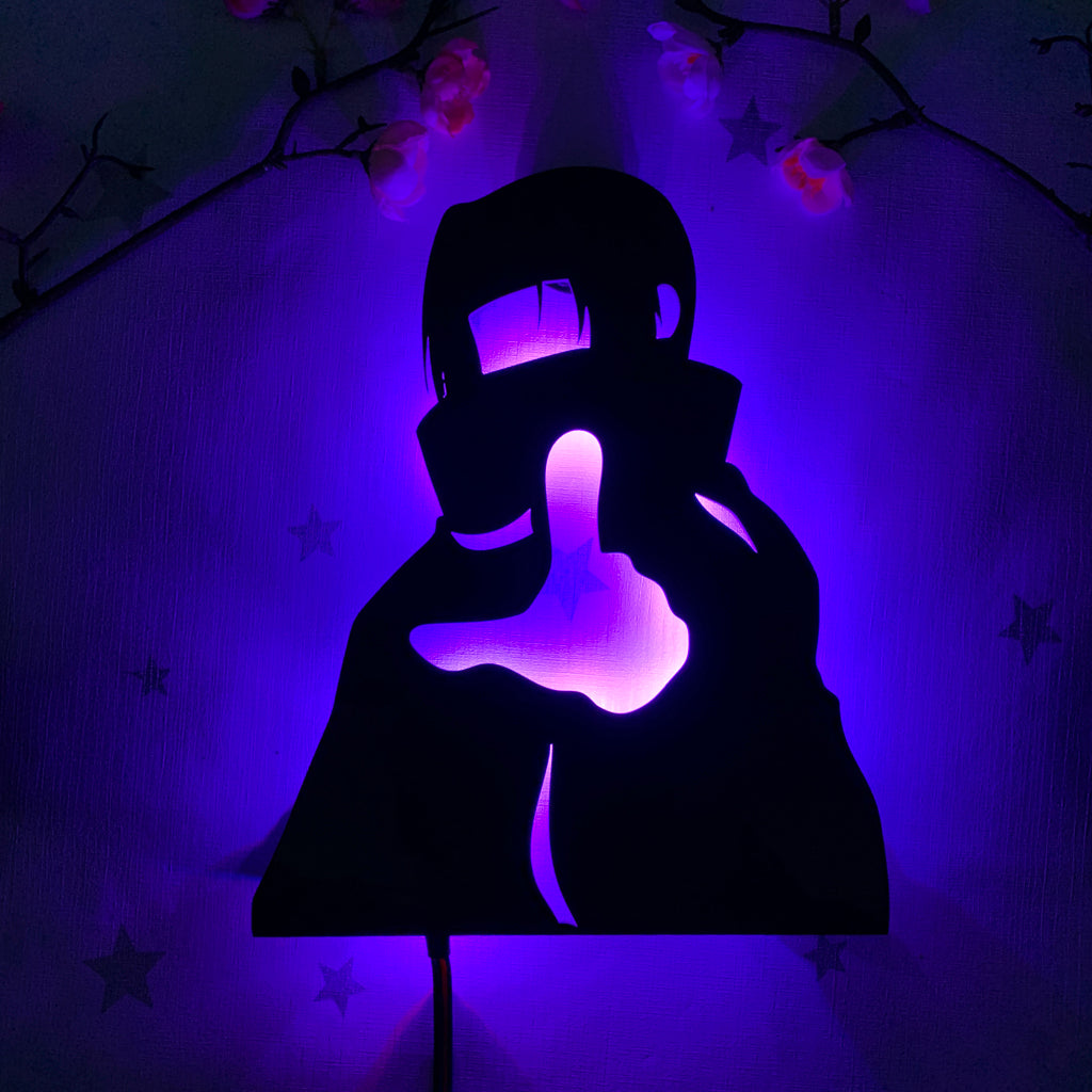 Naruto Itachi Uchiha anime silhouette light
