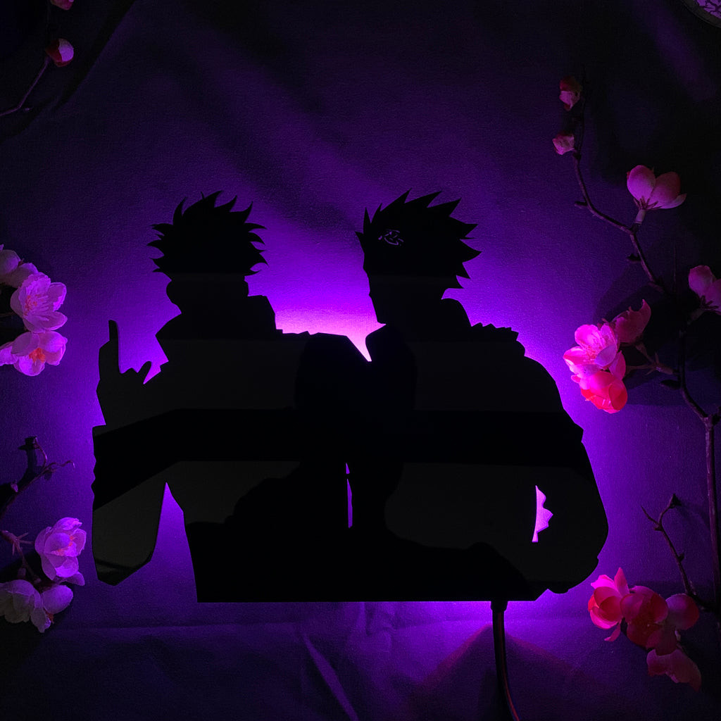 Jujutsu Kaisen and Naruto - Gojo Satoru and Kakashi - anime silhouette light