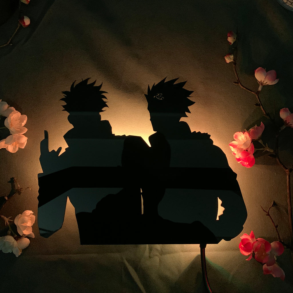 Jujutsu Kaisen and Naruto - Gojo Satoru and Kakashi - anime silhouette light