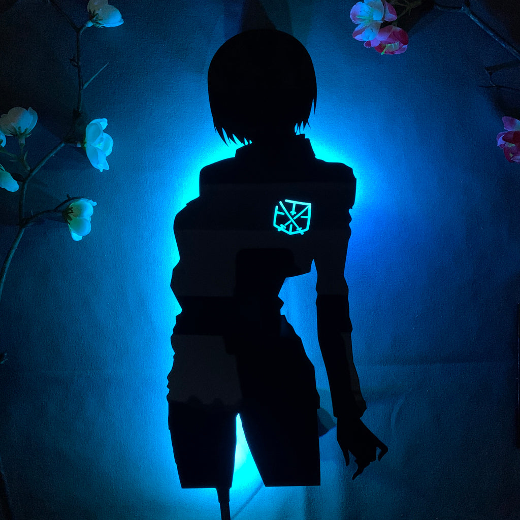 Attack on Titan Mikasa Ackerman anime silhouette light