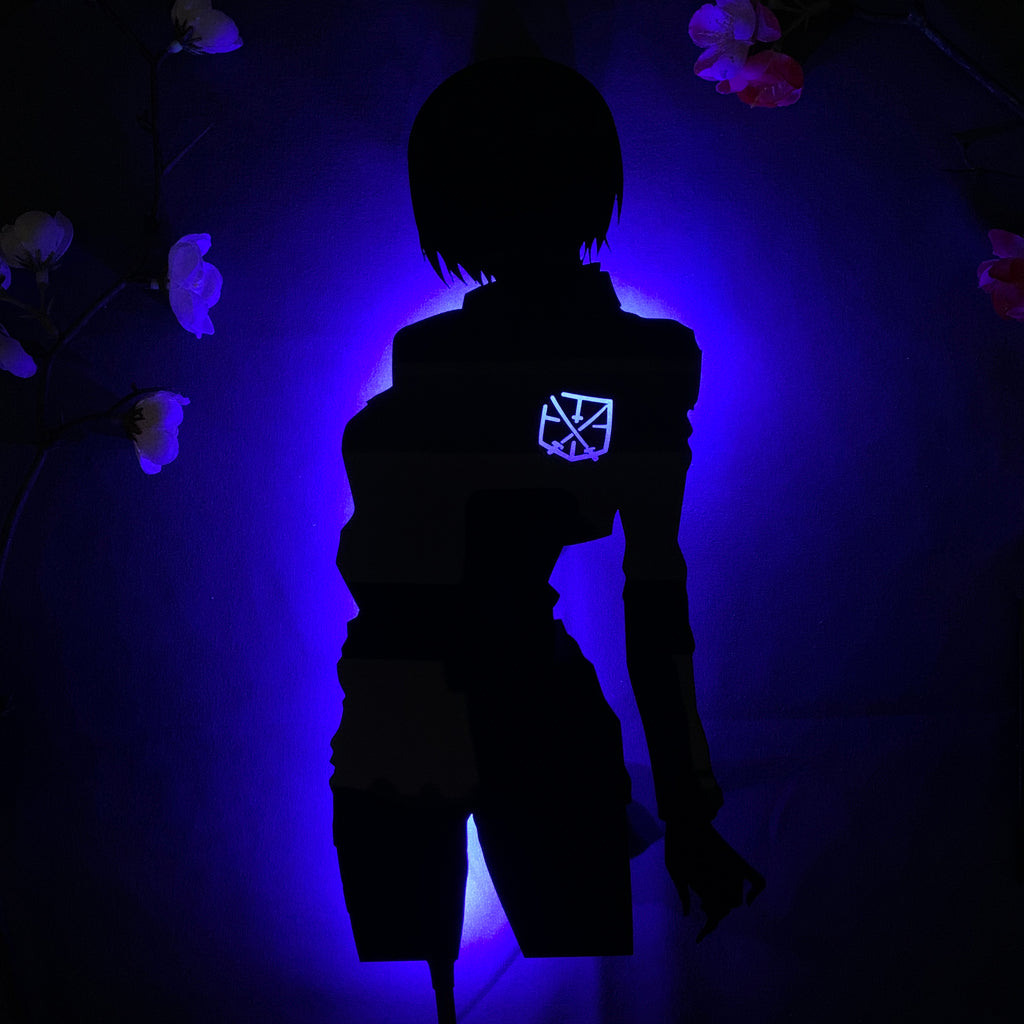 Attack on Titan Mikasa Ackerman anime silhouette light