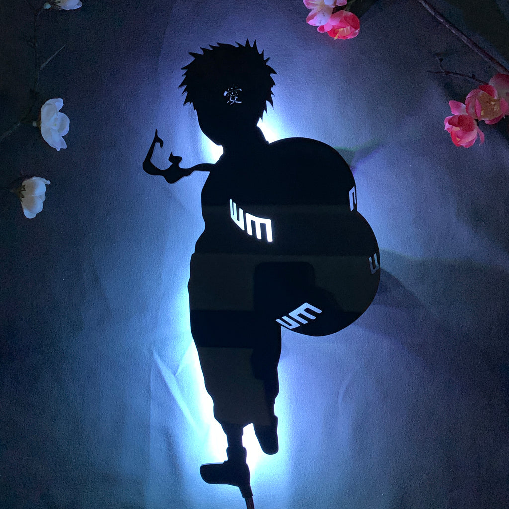 Naruto Gaara anime silhouette light