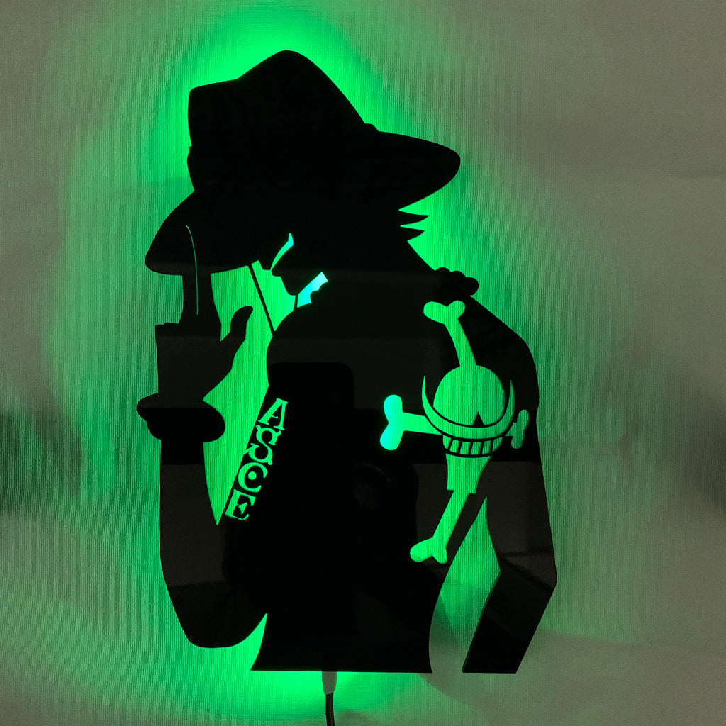 One Piece Portagas D. Ace anime silhouette light