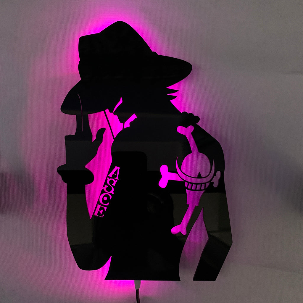 One Piece Portagas D. Ace anime silhouette light