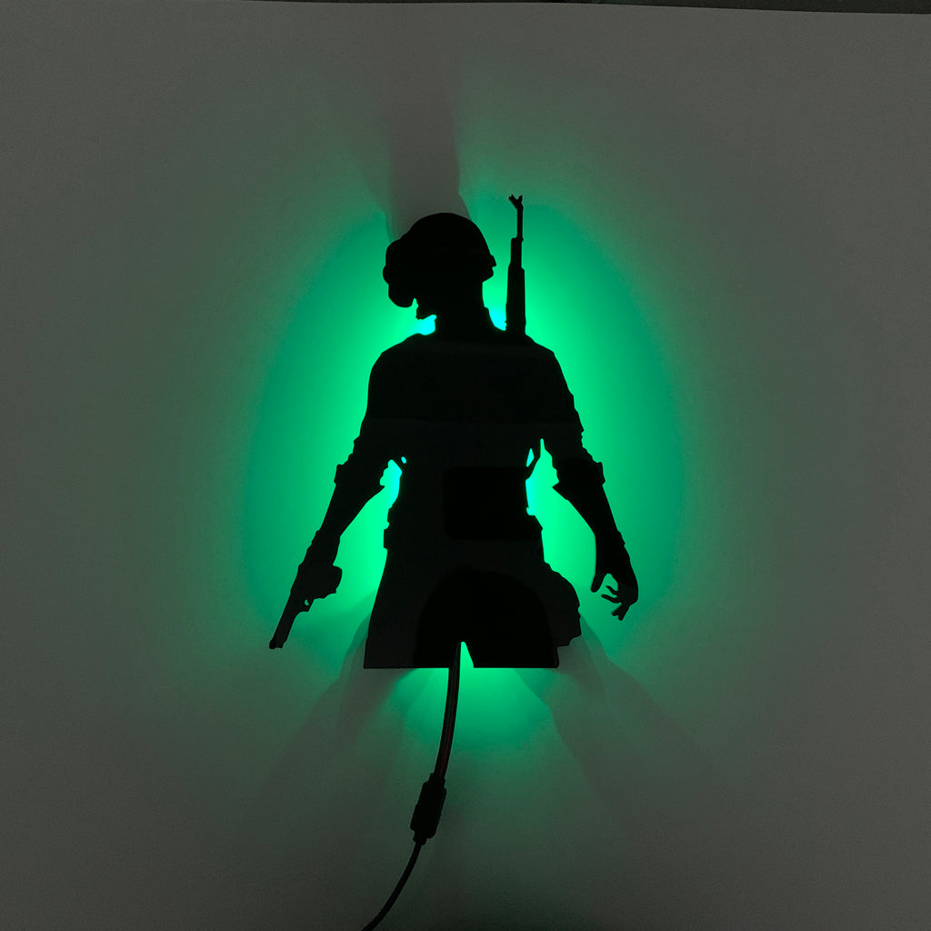 PUBG Player gaming silhouette light
