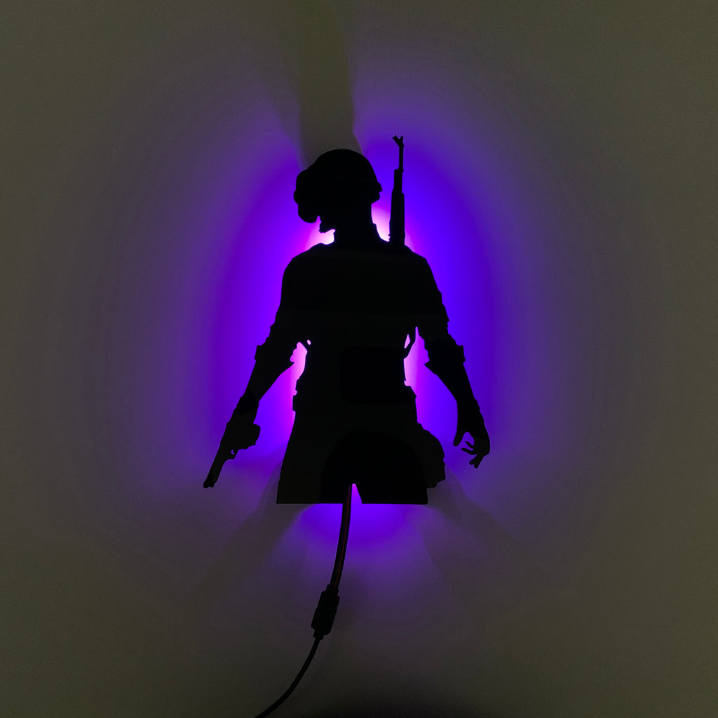 PUBG Player gaming silhouette light