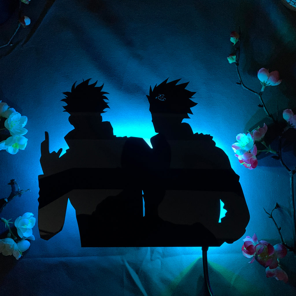 Jujutsu Kaisen and Naruto - Gojo Satoru and Kakashi - anime silhouette light