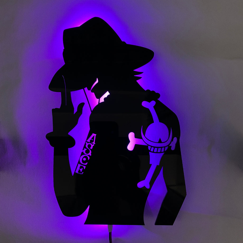 One Piece Portgas D. Ace anime silhouette light