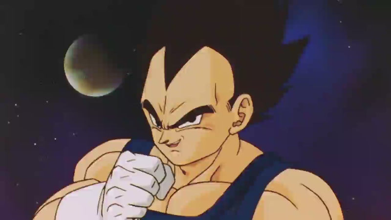 Scenes of Vegeta from the anime Dragon Ball Z