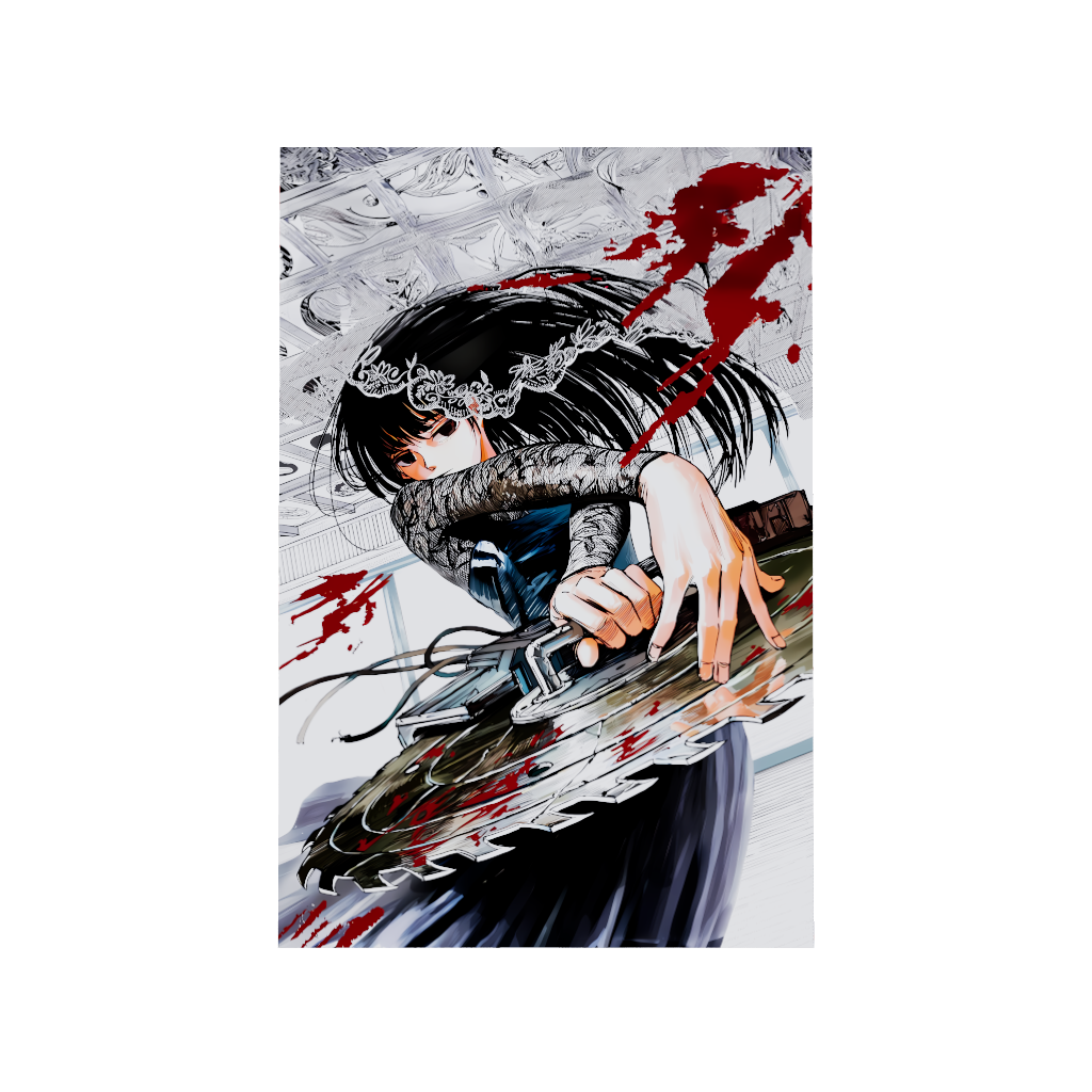 Sakamoto Days anime acrylic poster by Arcadia North. Textless no text clean manga cover for Volume 5 "Death Row Prisoner" featuring Osaragi. Acrylic wall art printed on acrylic.